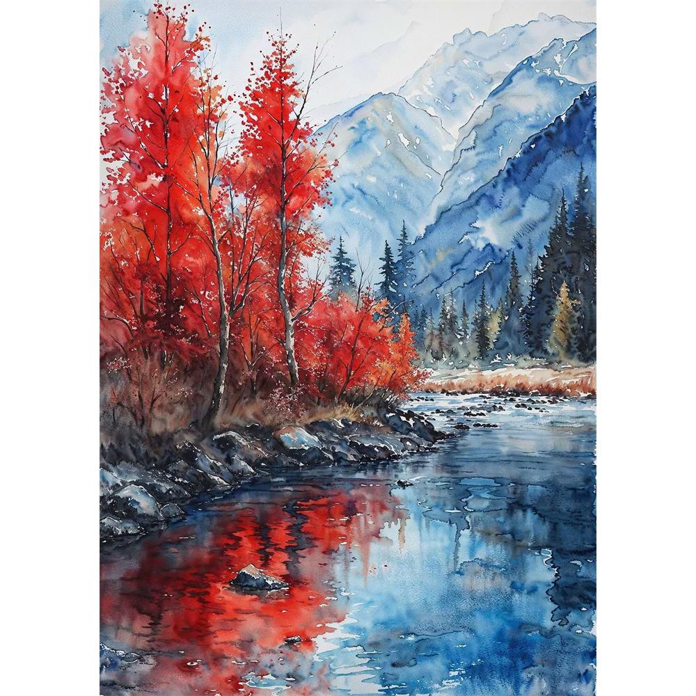 Chinese Four Seasons Landscape Diamond Art Painting Decoration Sailboat Diy Full Rhinestone Mosaic Cross Stitch Kit Gift