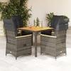 Vidaxl 5-Cz. Garden Furniture Set With Cushions, Grey, PE Rattan