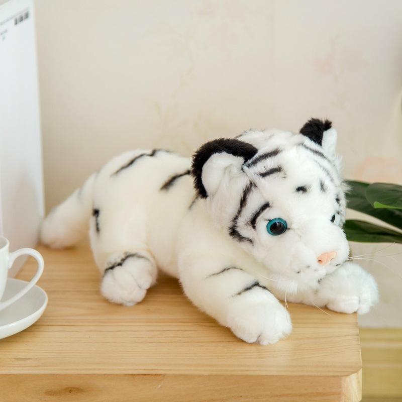 Simulation Little Tiger Doll Plush Toy Siberian Tiger Doll White Tiger Cloth Doll Parent-Child Child Birthday Gift Female