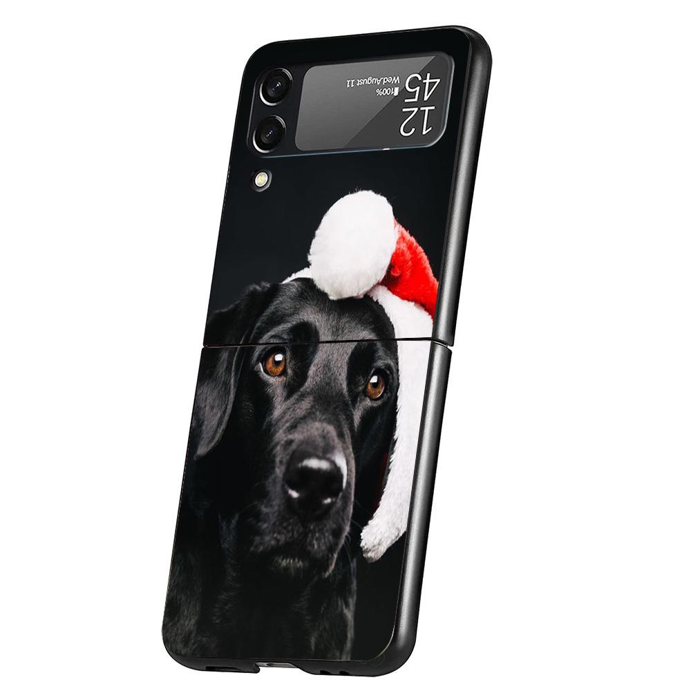Labrador Retriever Dog Case Phone Cover for Samsung Galaxy Z Flip 6 5 4 3 5G ZFlip6 ZFlip5 ZFlip4 ZFlip3 Black Hard Trend Fundas