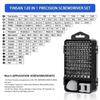 115 in 1 Mini Professional Magnetic Repair Tool Kit Multifunctional Precision Screwdriver Set for Phone Laptop Tablet PC Watch