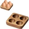 WISHOW Wooden Egg Holder, Egg Case, 4-Grid Egg Storage Crate (Brown)