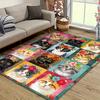 Cute Cats Wearing Flowers,Colorful Creative Puzzle Vintage Pattern Carpet,Office Chair Rug Decoration,Holiday Gift,800G/M2