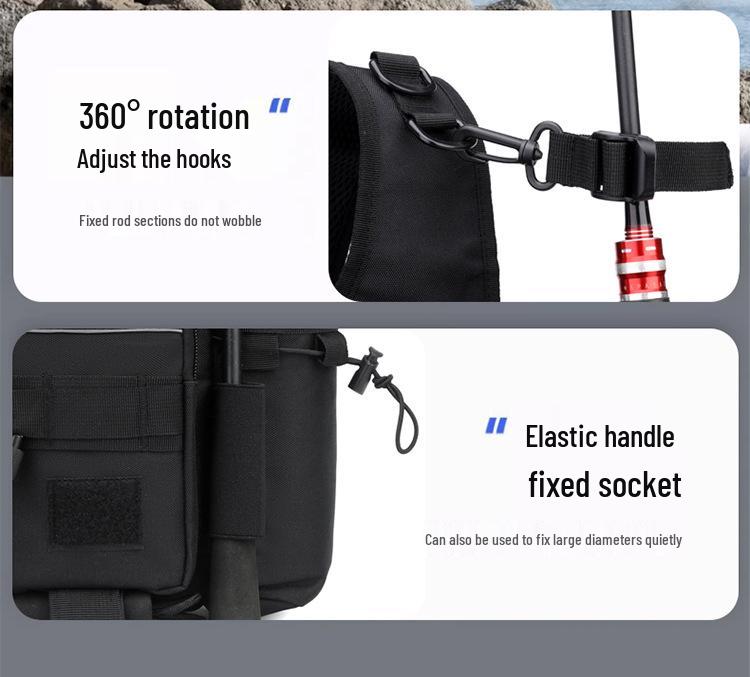 Multifunctional Large Capacity Fishing Rod & Tackle Bag: Waist, Backpack, Crossbody, and Holder