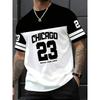 Men'S Chicago 23 Graphic Tee T-Shirt Short Sleeve Sports Women's T-shirt Unisex Casual Daily Wear Summer Men's Racing T-shirt