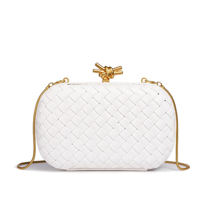 Loopy-Fashion Nieuwe licht luxueuze machinaal geweven ketting clutch tas diner forensische box tas enkele schouder schuin oversteektas 21*6*12