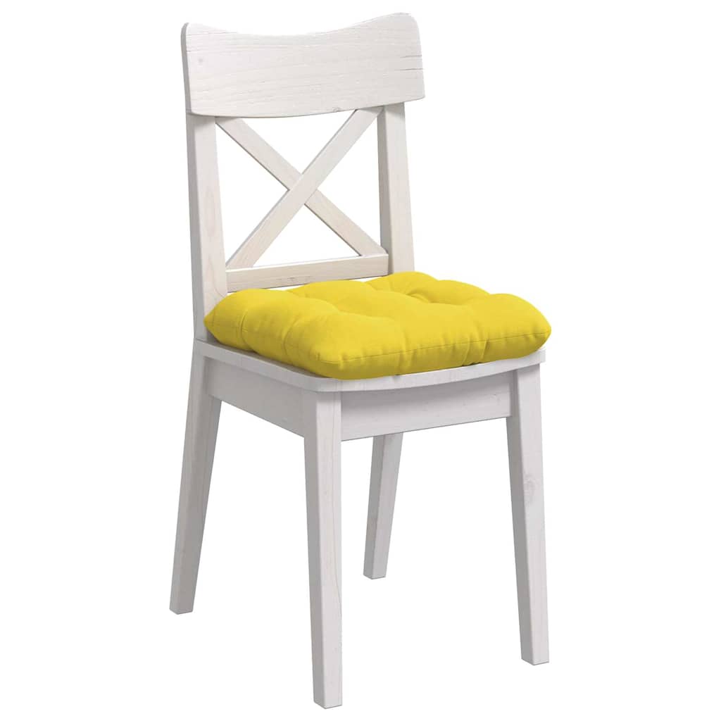 Seat Cushions 4 pcs Light Yellow 40 x 40 x 12 cm Fabric
