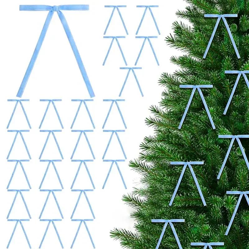 36 Pcs Christmas Velvet Bows Vintage Rustic Xmas Tree Velvet Ribbon for Wreath Fireplace Garland Home Decor Indoor Outdoor