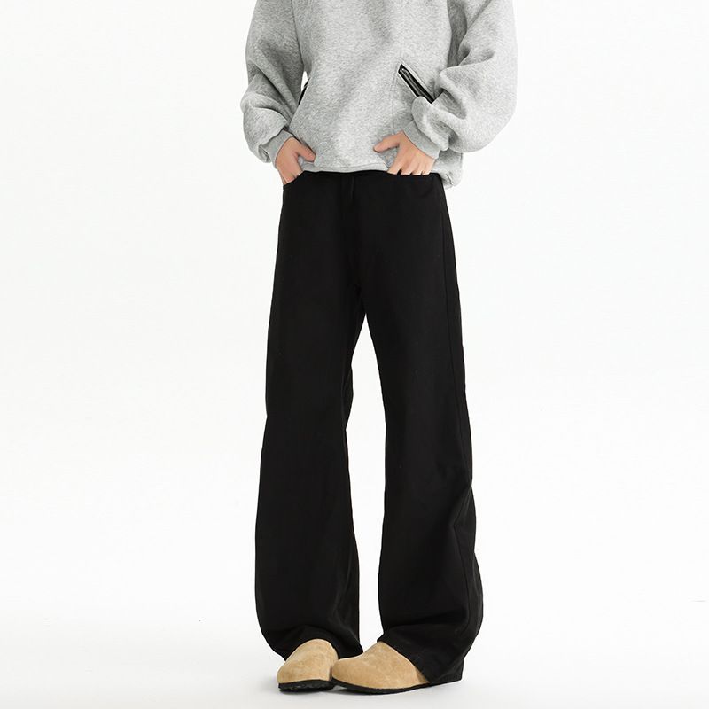 Autumn Winter Versatile Casual Pants Maillard Straight Loose Trousers Men