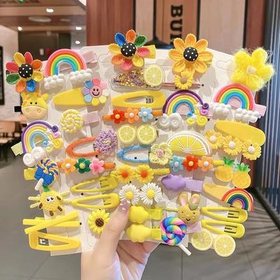 14 Stück/Set Süße Haarspangen für Mädchen Regenbogen Frucht Schöne Haaraccessoires Kopfschmuck Haarnadeln Niedliche Baby Cartoon Haarspangen Kopfschmuck Spangen