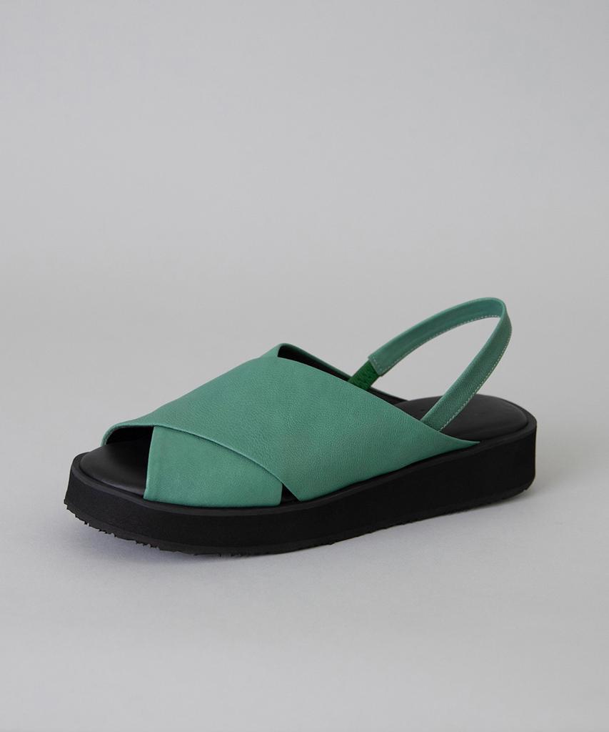 Heenn Hug Me Platform Sandals. Jade Green