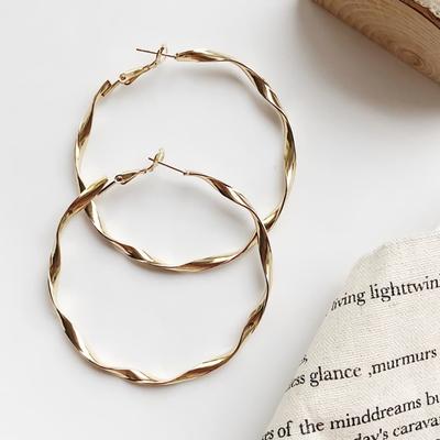 Women's Daily Big Twisted Ring Earrings