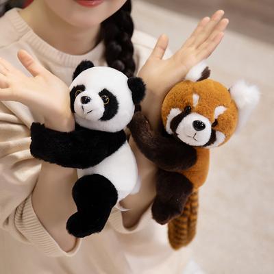 Cute Cute Panda Raccoon Snapping Circle Plush Toy Doll Tiger Bracelet Children'S Rag Doll Birthday Gift