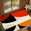 Nordic Modern Color-Blocked Rug Unique Abstract Pattern Carpet Red Orange Color Blocking Non-Slip for Living Room Kid's Play Mat