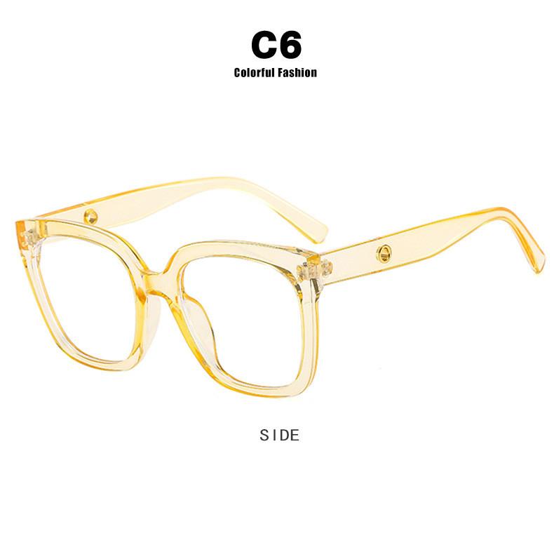 New Brand Fashion Oversize Square Glasses Women Frame Photochromic Anti Blue Light Computer Reading Eyeglass