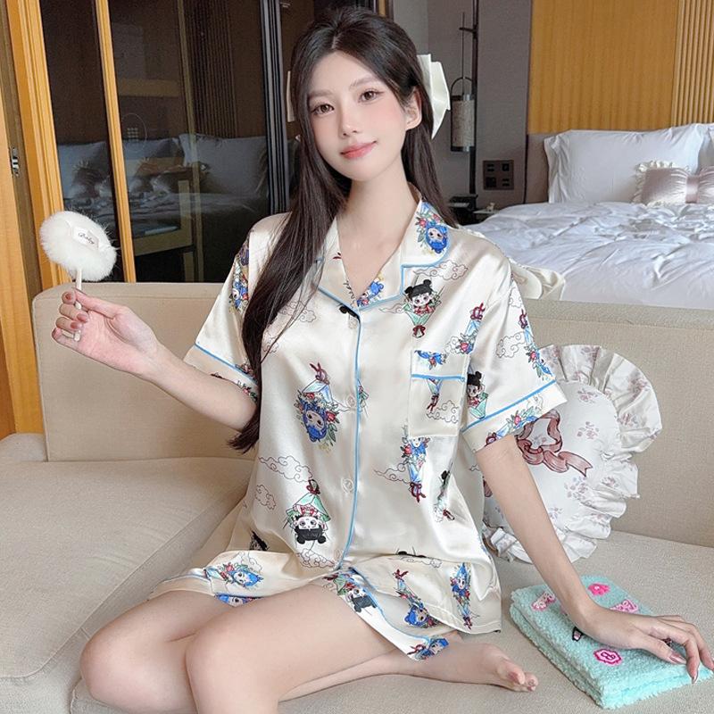 Premium Summer Small Fresh Short-Sleeved Shorts Sweet And Cute Loungewear Student Dormitory Suit Can Be Worn Outside