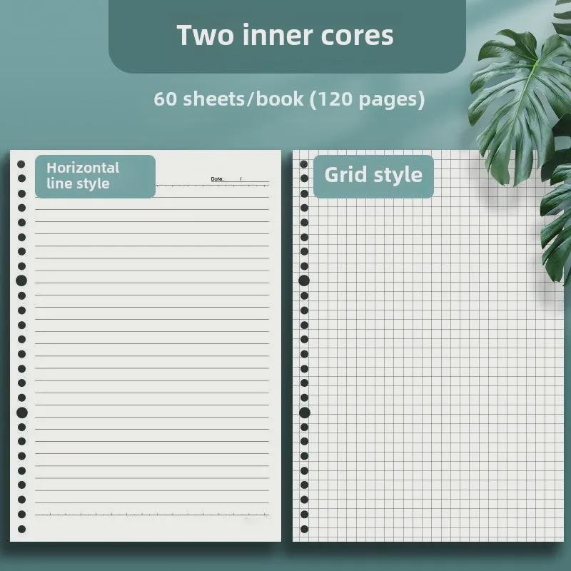 Student Life B5 Rezervă cu frunze libere: Hârtie grilă A4, A5 pentru note în limba engleză