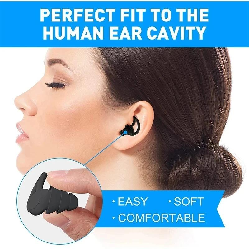 Silicone Noise Reduction Earplugs Anti-noise Earplugs Water-proof Earplugs For Swimming Sound-proof Noise Prevention Earplugs
