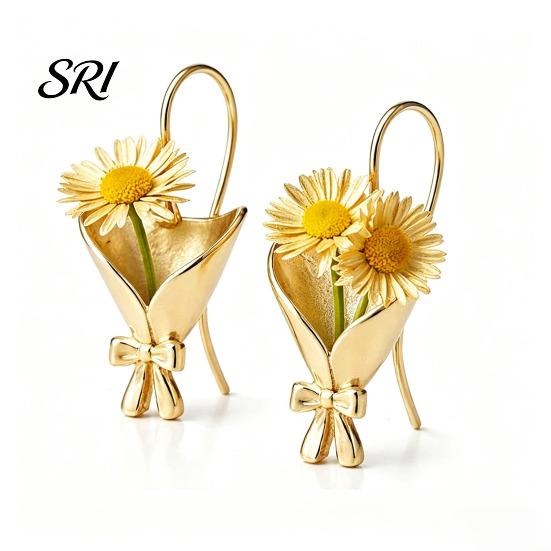 Gift for Mom Necklace DIY Bouquet Earrings Wearable Mini Vase Pendant Insert Real or Unique Flower Jewelry Dried Flowers Holder Grandma Wife
