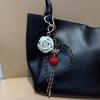 Trendy style camellia flower Backpack pendant Hand woven rope Hangings love heartKey Chain