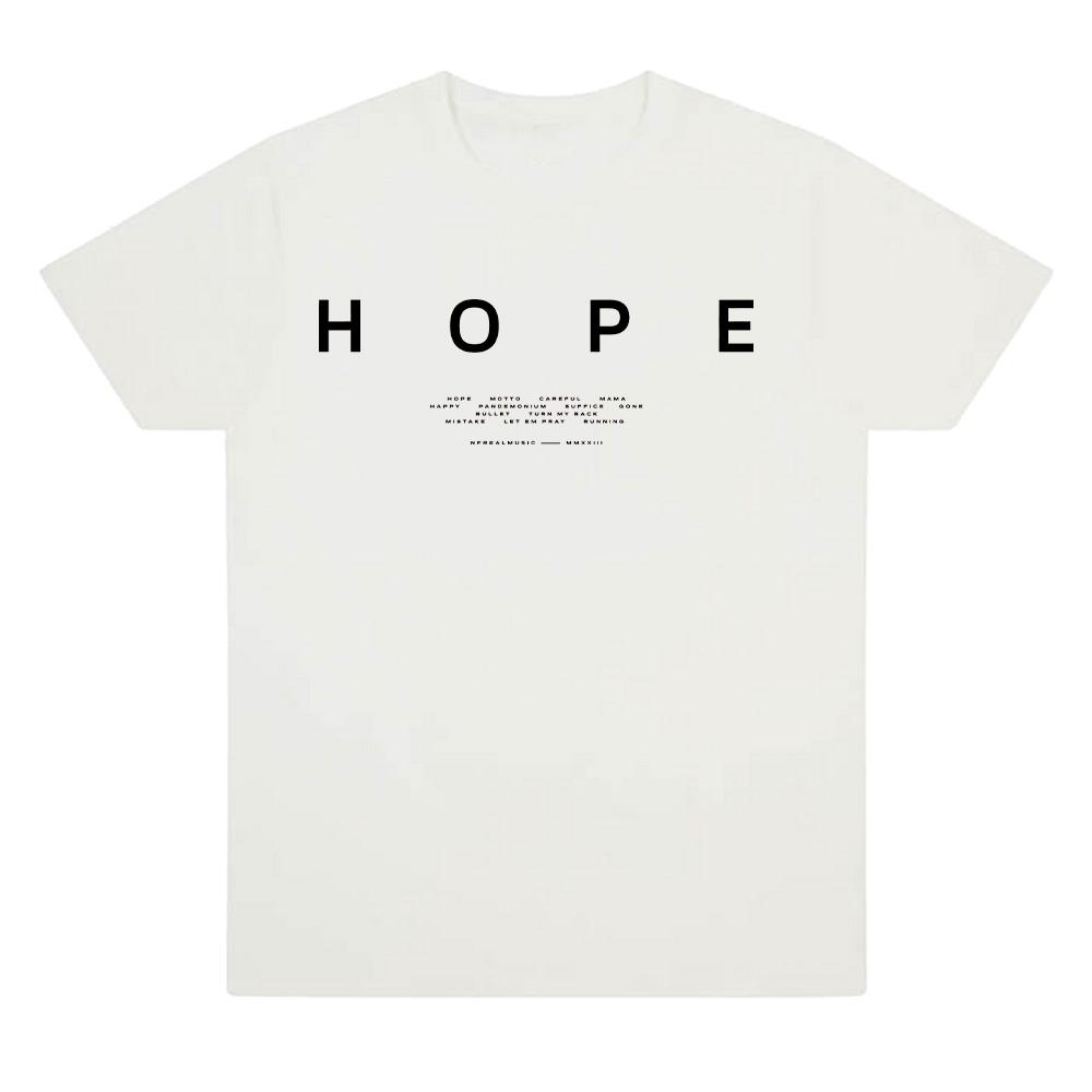 NF Hope Tracklist T-Shirt Cotton Short Sleeved T Shirt Retro Casual Graphic Print Unisex Tee Fashion New Versatile