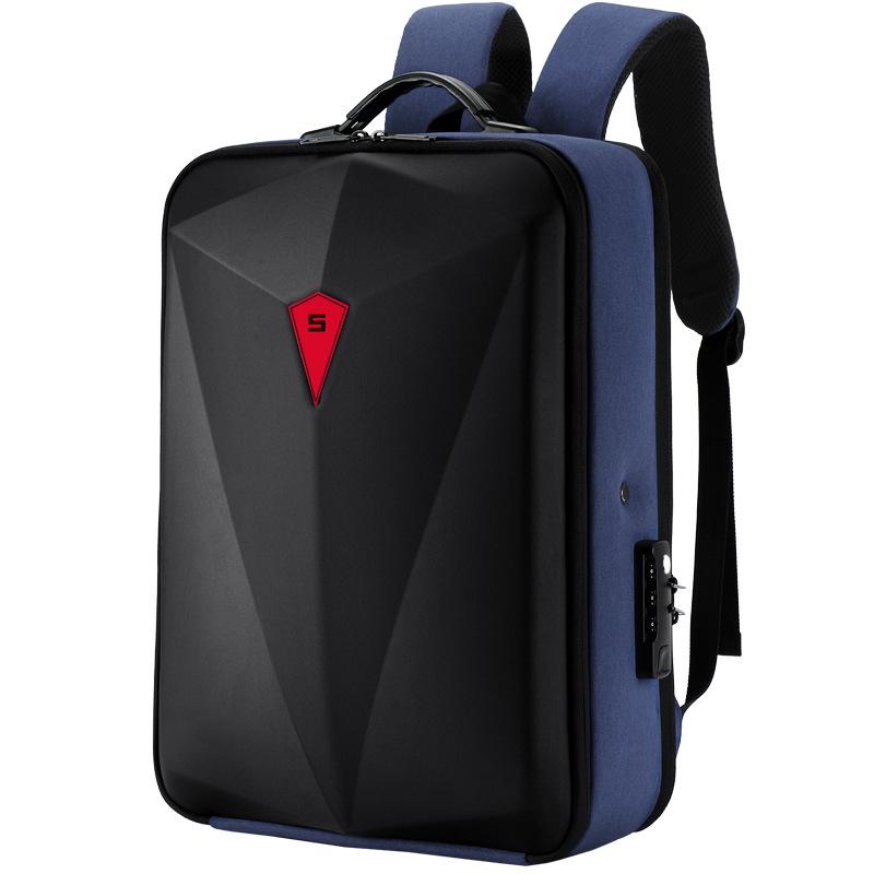 

Рюкзак для игрового ноутбука с кодовым замком - Мужской кроссбоди с жестким корпусом для коротких поездок синий