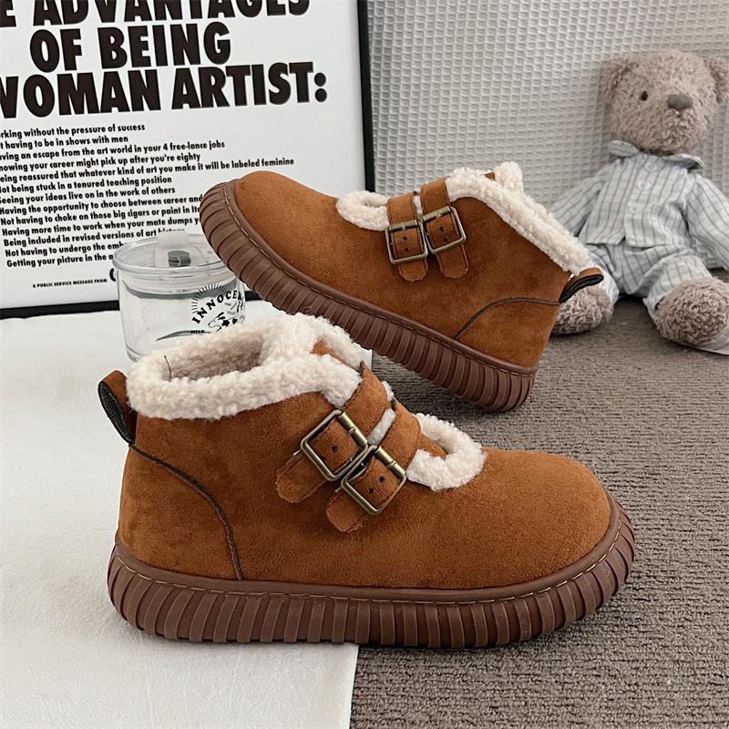 Northeast snow boots women's 2025 new winter versatile thick-soled piled thickened warm two cotton shoes non-slip outside