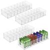 4Pcs Tea Bag Storage Box Acrylic Transparent Tea Packet Drawer Organizer with 8 Divider for Kitchen Cabinet Countertop