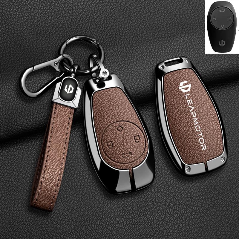 Zinc Alloy Car Key Case Cover For Leapmotor T03 S01 C11 For Leapmotor C01 T03 S01 C11 Leap Motor Holder Key Fob Keychain