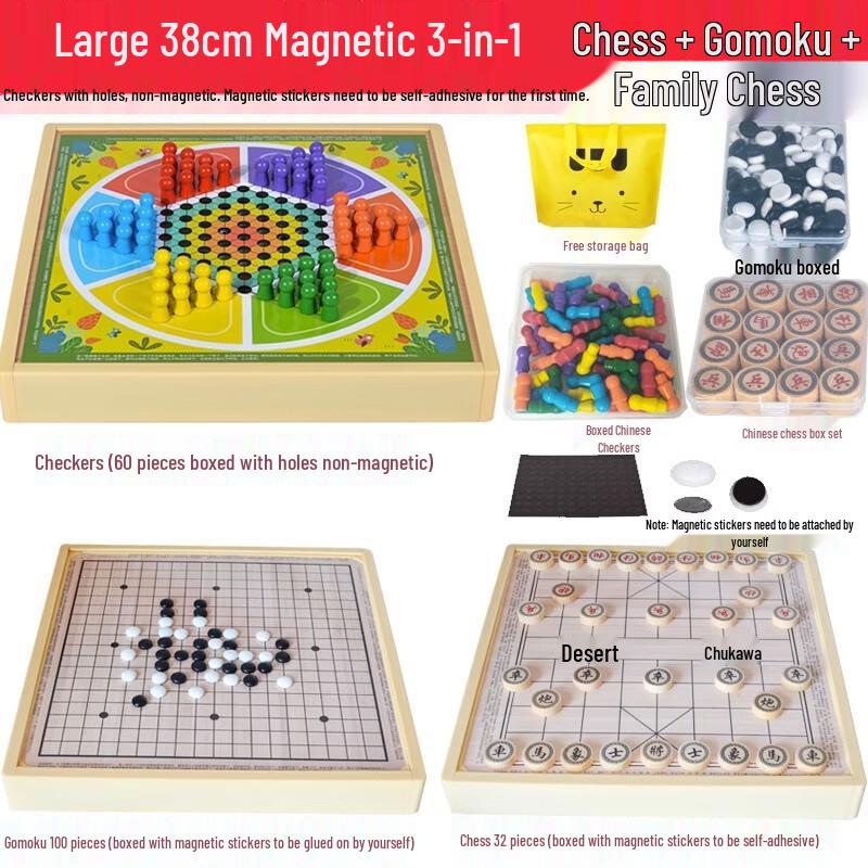 Brangdy Large Magnetic 3-in-1 Board Game Set