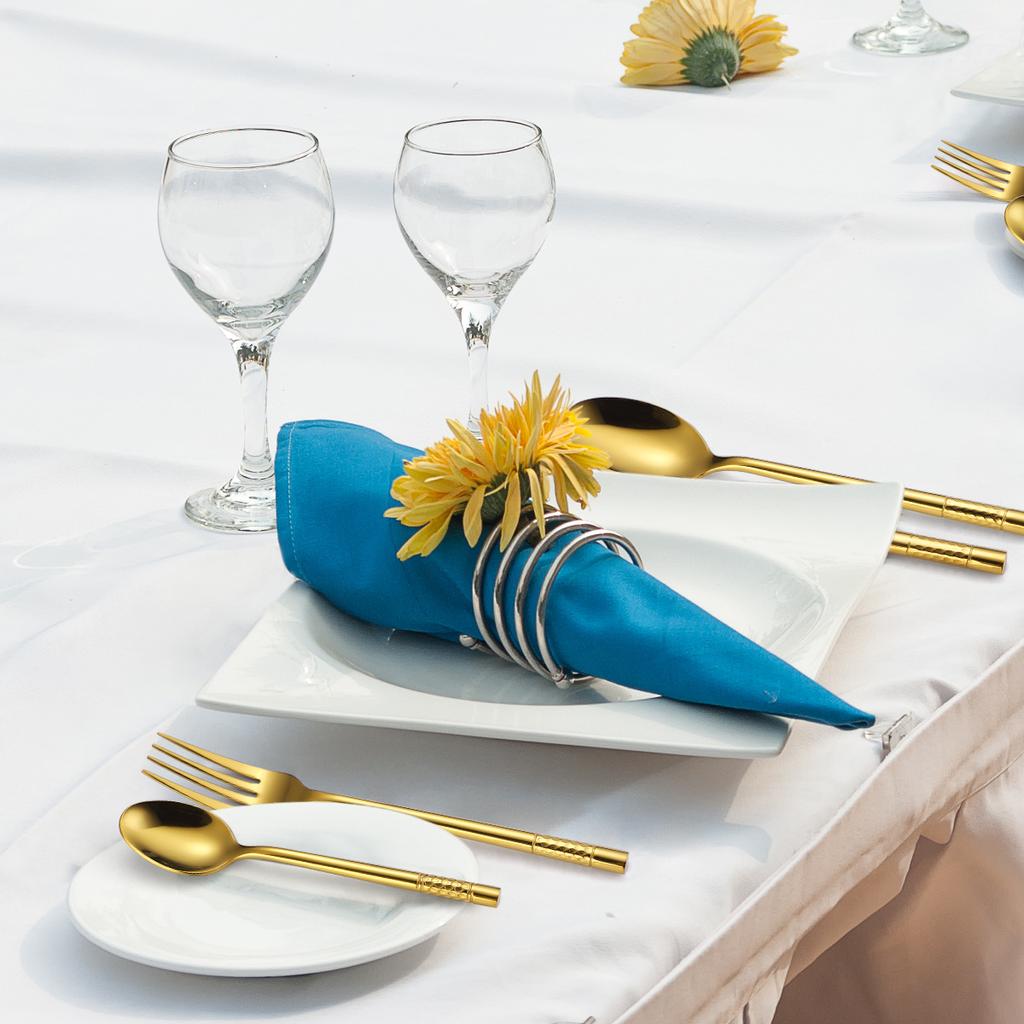 430 Stal nierdzewna pogrubiona młotkowa okrągła rączka Zestaw 4 szt. zastawy stołowej Western Food Steak Knife Widelec Łyżka YSH-5-4PS