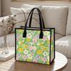 Floral Tote Bag Fashion Canvas Handbag Casual Large Capacity Shopping Purse for Daily Use