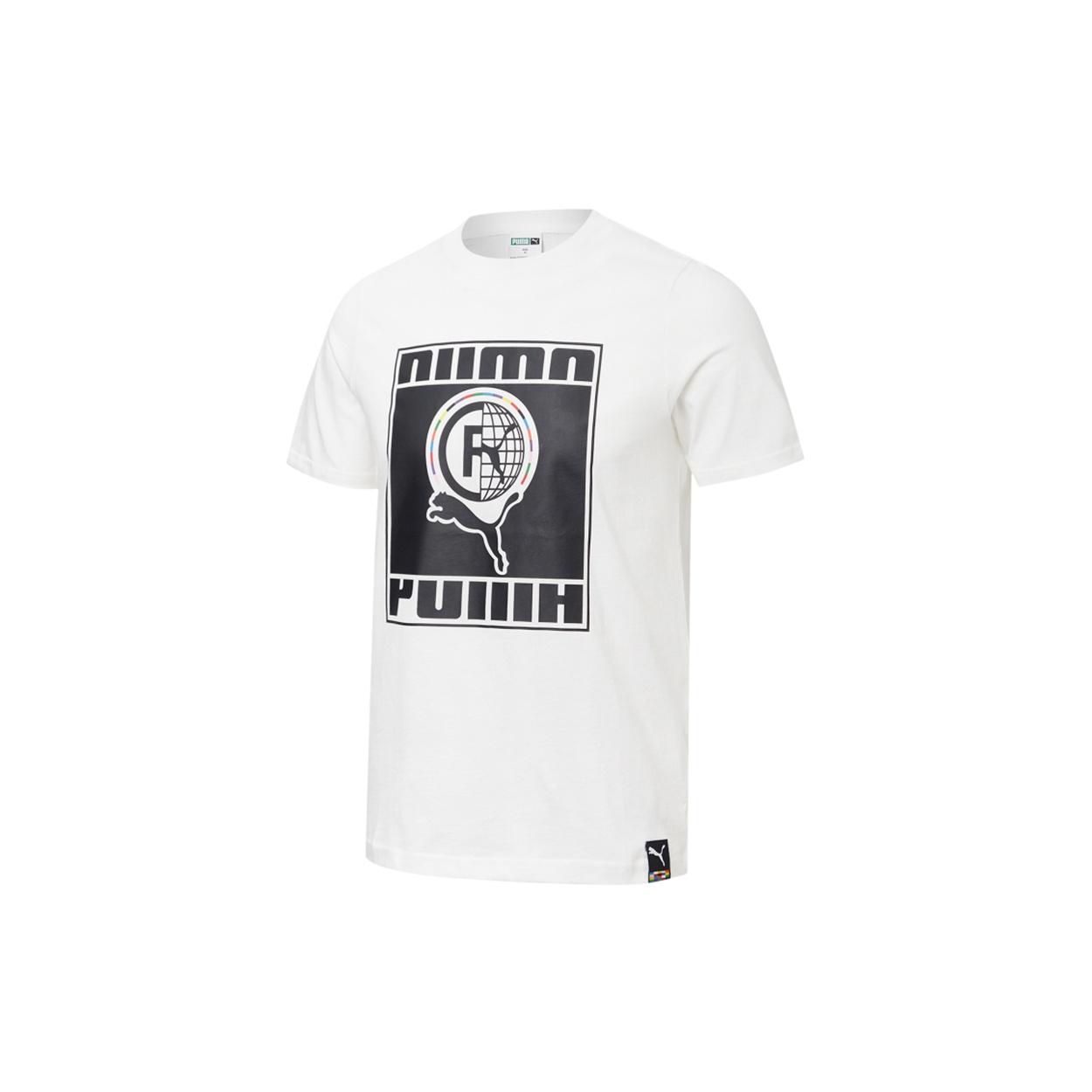 PUMA Intl Tee Subject Printing Round Neck Short Sleeve White Men s 532274-02 XXL