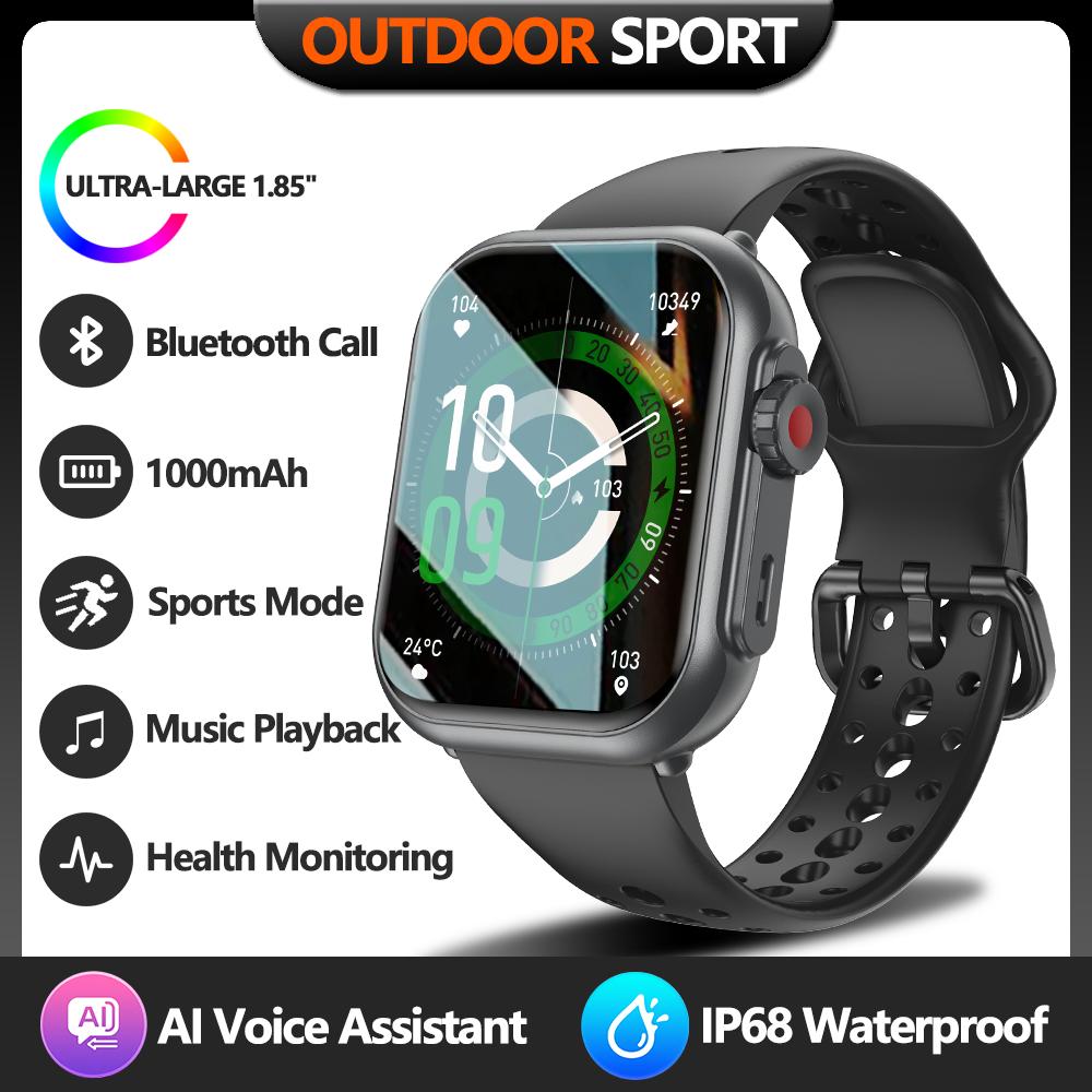 

Outdoor Health Smartwatch 1000mAh Men Women 1.85-inch HD Full Touch Screen Multi-Sports Mode IP68 Bluetooth Call Smart Watch IOS