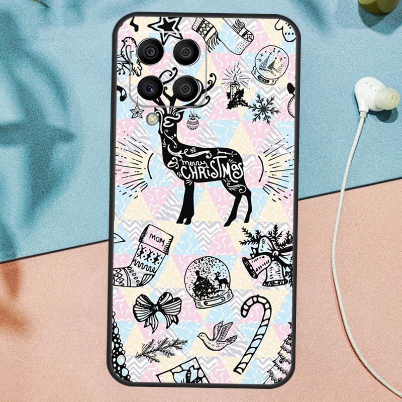 Christmas Santas seamless Deer Case For Samsung Galaxy M15 M35 M55 M56 M36 M16 M31 M21 M13 M33 M53 M12 M32 M52 M14 M34 M54