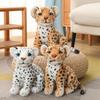 28/32cm Simulation White Leopard Lifelike Animal Plushie Sitting Spotted Leopard Nice Gifts Designed For Friends Home Decro
