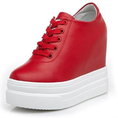 Moda Skóra Naturalna Podwyższane Damskie Buty 11cm Moda Klasyczne Casualowe Buty Oryginalna Wersja Koreańska Obcasy Jesienne Sneakersy Damskie
