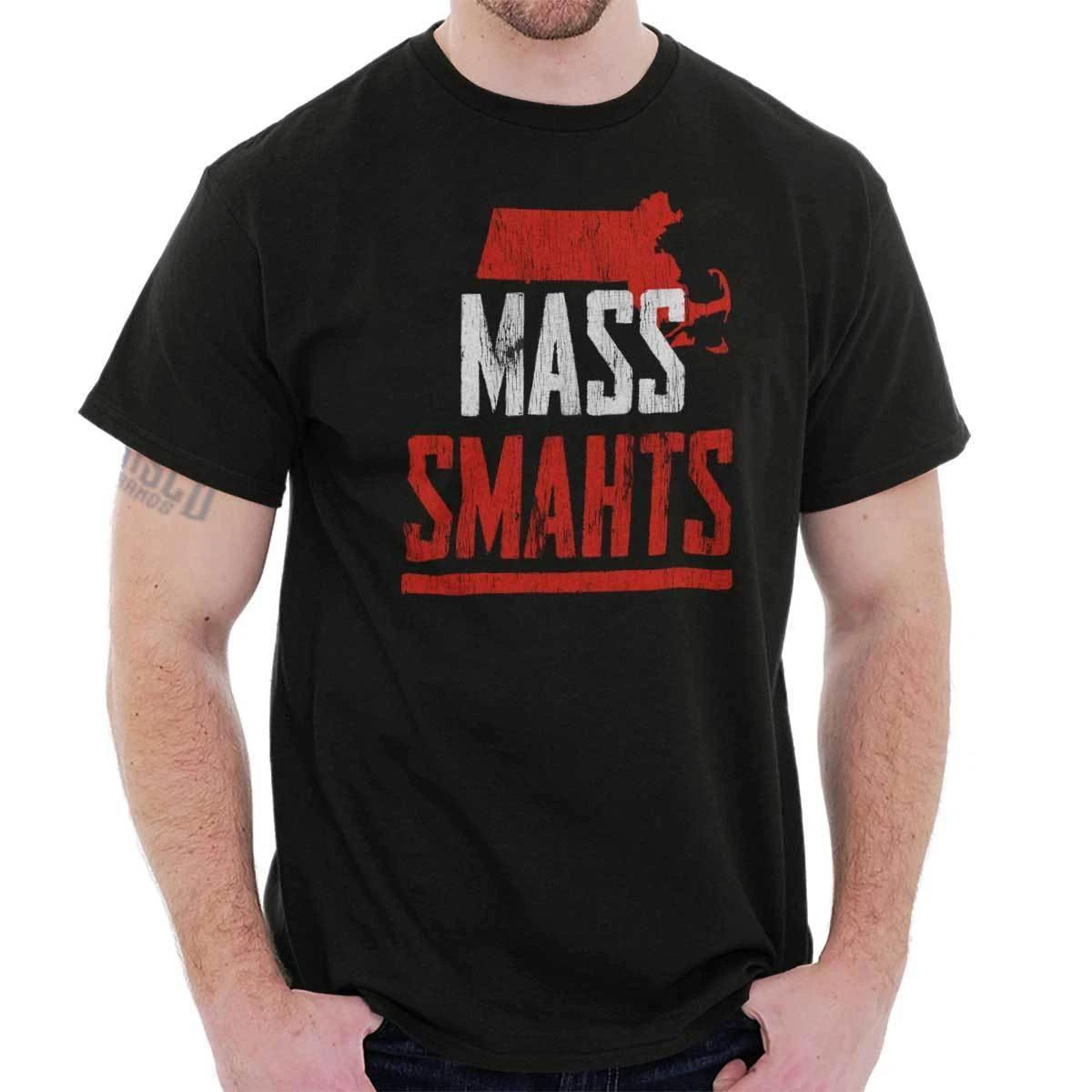 Massachusetts Funny Wicked Boston Accent Womens or Mens Crewneck 100% Cotton T-shirt Mens Tees Top Tee L