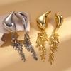 Metallic glossy irregular geometric fringed brooch fashion niche pin corsage