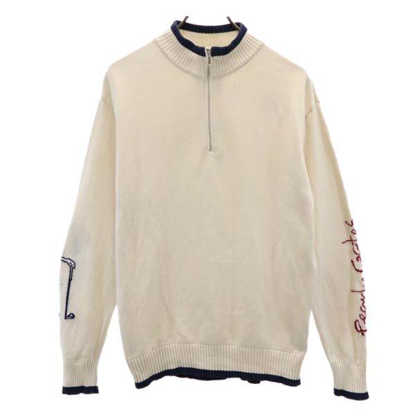 

PEARLY GATES made in Japan golf Long sleeve Half zip sweater 4 knit Men s Used