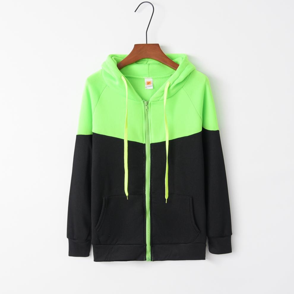 Women's 2019 Korean Style Hooded Fleece Zip-Up Sweatshirt Jacket