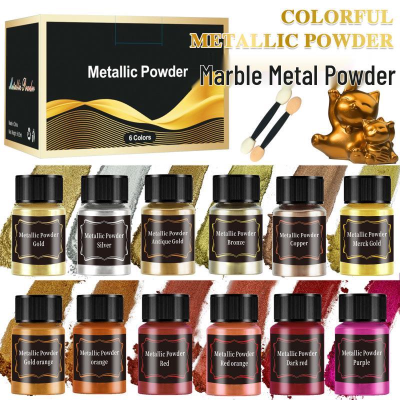 Marble Metal & Pearl Powder for DIY Coasters: Iridescent Coloring Molds