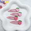 2 Pcs Cute Sweet Strawberry Hairpin Lovely Pink Hair Clips Girls Bangs Clips BB Snap Clip Hair Accessories