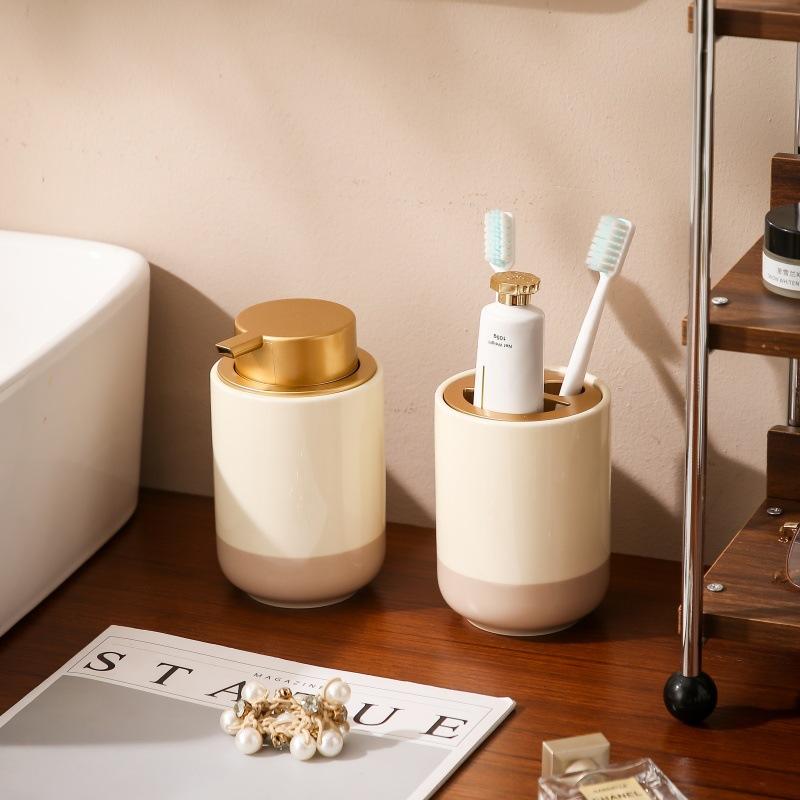 Creative Ceramic Toothbrush Holder Rinse Cup Bathroom Accessories Home Ceramic Rinse Cup Toothbrush Holder Hotel Home Decoration
