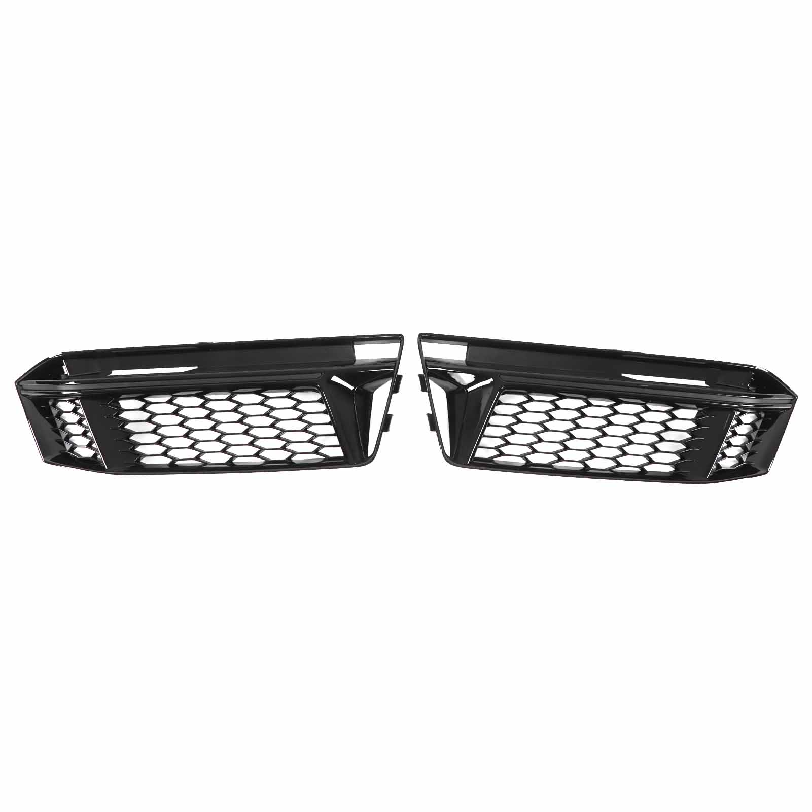 2 stuks Glanzend Zwart Voorbumper Mistlamp Grille Cover Trim 8W0807681K Vervanging voor S4 B9 Sport Model