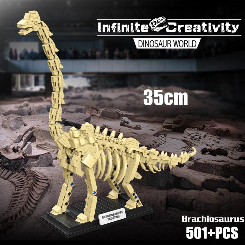 Jurassic Dinosaur World Park T-rex Triceratops Skeleton Building Blocks Indominus Rex Dino Fossil Bricks Toys Gift For Children