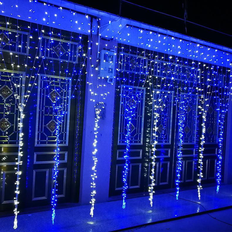 

Водонепроницаемые светодиодные гирлянды-водопады - Наружные декоративные бегущие гирлянды-занавесы. US - 6m x 3m, 640 LEDs