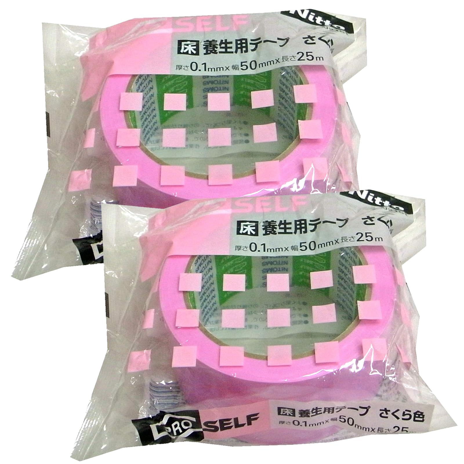 

Nitoms PROSELF Floor Protection Sakura 50mm Wide x 25m Set of Made in Leaves No Wide Surface Disaster Scratch A9241 Tape, Color, Long, 2, Japan,