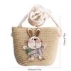 Kids Summer Cartoon Rabbit Straw Messenger Bags Mini Beach Bag Children Kid Croosbody Shoulder Bag
