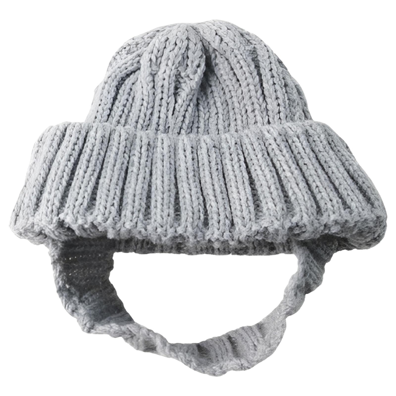 

Вязаная шапка для питомца с отверстиями для ушей Зимняя теплая шапка для собаки Эластичные Рождественские Термоаксессуары для питомцев для маленьких и средних собак S